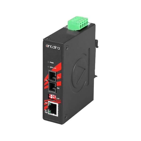 Antaira Compact Industrial Gigabit Ethernet Media Converter IMC-C1000-S1-T - main